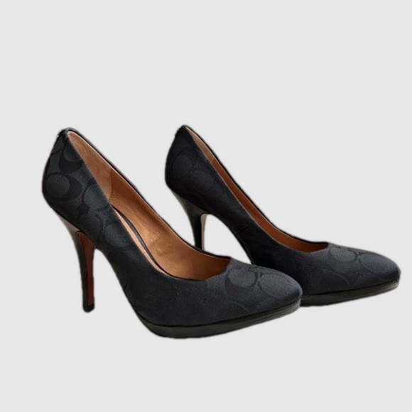 Coach Caya Signature C Black 4” Heel Shoes Size 7B NWOB $230 - Picture 11 of 11